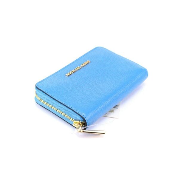 NWT Michael Kors Jet Set Pebble Leather ID Card Coin Wallet South Pacific - Picture 5 of 7